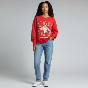 Sanrio Cinnamoroll Mushroom Red  XXL Chenille Patch Embroidered Pullover